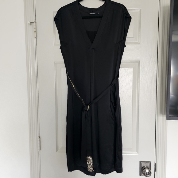 Pas De Calais 100% black silk dress - Picture 2 of 8
